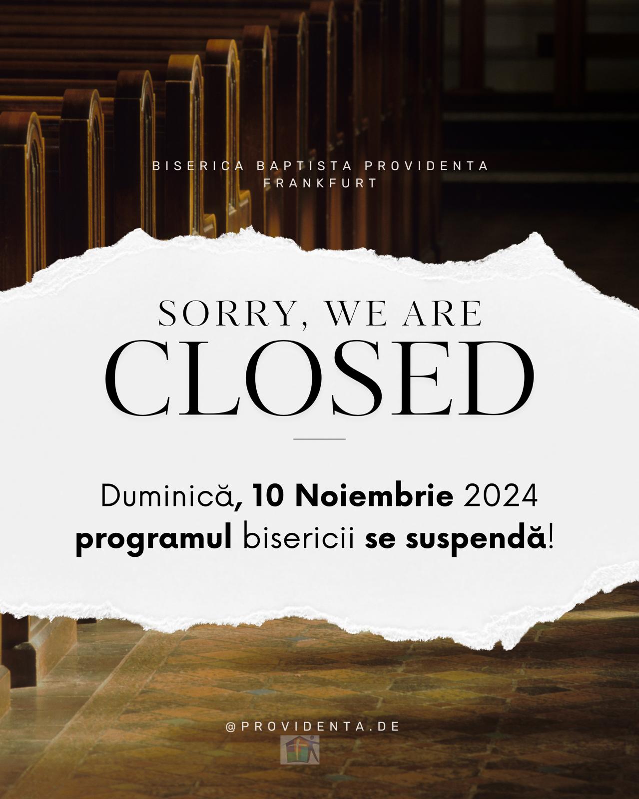 Biserica Frankfurt - Serviciul este suspendat